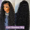 Babyhaar 7x5 Spitzenverschluss Deep Wave GluelessWig Human Hair Pre Cut Curly 13x4 Lace Front Wig Preplucked Natural Hairline