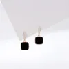 Stud Earrings Simple Square Black Agate Female Korean Personality Fashion Joker Ins Cold Wind EarringsML5689235