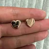 Stud High Polished Girls Original Branded Heart G Solid Stud 316l Rostfritt stål 18K Gold Silver Rose Women Letter Graving Earrings Wedding Party Jewelry Q240125