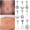 Navel Bell Button Rings 1pc 14G Belly Button Rings Navel Nombril Piercing Stainless Steel Belly Rings Women CZ Body Piercing Crystal Belly Rings Smycken YQ240125