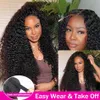 Deep Wave Frontal Wig 13x6 HD Transparent spets 30 40 tum Curly Spets Front Water Wave Hume Hair Wig 5x5 Stängningar Perukar för kvinnor