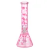 9.9 Inch Fresh Cloud Pattern Glass Bong Vibrant Cloud Water Pipe Thick Bubbler Hookah with Glass Downstem Perc and 14mm Glass Bowl for Smoking H5414