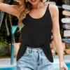 Women's Tanks Spring Summer Camisole Female Contrast Color Stripe Knitted Loose Tank Tops Casual V Neck Camis Boho Style U Tee Streetwear