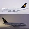 1/160 Bilancia 50.5 CM Compagnia Aerea A380 Lufthansa Modello di Aereo W Luce e Ruota Pressofuso In Resina di Plastica Aereo Per La Raccolta 240118