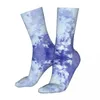 Calzini da uomo Calzino da donna divertente in cotone acquerello da uomo Bike Tie Dye Blues