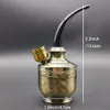 Tubo per filtro dell'acqua da 5,3 pollici Mini narghilè portatile Shisha in metallo dorato Tubi per fumatori Regali Bong