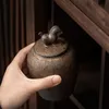 Vintage stoare chá caddy cerâmica chá vasilha hermético frasco de armazenamento caixa tanque cerâmica recipiente decorativo jar açúcar tigela 240119