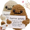 Positiv energi potatis kramficka mini handgjorda plysch ull stickad docka med kort rolig julklapp hem dekoration 240124