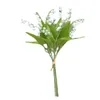 Kunstbloem Groen 6 stks/set Kunstbloem Bellflower Lelievallei Plastic Thuis Zachte Decoratie Plant Muur Bruiloft Groen YQ240125