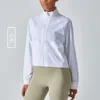 Lu-326 Veste pour tenues de Yoga vêtements de course Fitness haut veste femme fermeture éclair loisirs amples séchage rapide chemisier de sport à manches longues Cas 76