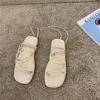 Женские сандалии-гладиаторы, лето 2024, туфли на плоской подошве на толстой платформе, модные модные туфли с перекрестным ремешком