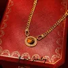 قلادة قلادة التصميم الأصلي لـ "Star River Brief Book": Natural Tiger Eye Stone Necklace Advanced French Retro Stail Stain