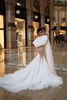 Luxury Crystal Mermaid Wedding Dresses Strapless Brudklänningar paljetter Custom Made Ruffle Train Backless Vestido de Novia