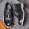 Retro męskie sukienka oryginalna skóra 2024 Designerka wiosenna brytyjska styl Flat Casual Business Oxfords Social Shoes Man