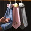 Towel 1PC Cartoon Animal Handkerchief Elephant Children's Hand Coral Velvet Household Hanging Kitchen Rag