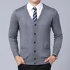 Heren truien modemerk trui voor heren vest jas V-hals slim fit truien gebreide winter Koreaanse stijl casual kleding