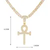 Pendentif Colliers Anka Cross Collier avec 4mm Large Corde Chaîne Bling Mode Bijoux Hommes Femmes