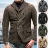 Men's Jackets 2024 Spring Mens Vintage Solid Color Long Sleeve Double Breasted Lapel Coat Men Fashion Outfits Winter Outdoor Outerwear