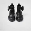 2024 Nouveau créateur de luxe Hiver High Platform Botkle Boots Womens Leather Boot 7a Top Quality Chaussures Lace Up Emples Bottom Bottom Dames Dames Outdoor Walk Travel Flat Loafersq