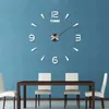 Relógios de parede DIY Relógios de parede 3D Espelho Efeito Relógio Acrílico Adesivo de Parede Arte Sala de estar Decoração de Casa Design Moderno Horloge Quartz Needle Watch