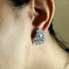 Ohrstecker Huitan Bling für Damen, modisches Design, brillanter Zirkonia, silberfarben, Ohrpiercing, Hochzeitsschmuck