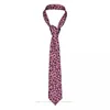Noeuds papillon rose léopard impression 3D cravate 8 cm de large cravate en polyester accessoires de chemise décoration de fête