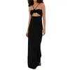 Casual Dresses Women Evening Party Long Dress Gown Slip Maxi Spaghetti Straps Flower Hollowed Formal Cocktail Clubwear