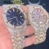 Ap relógio diamante moissanite gelado pode passar no teste designer masculino movimento de alta qualidade montre mecânico 113