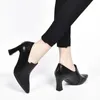 Kleidschuhe Damen Klassische schwarze einfache High Heels Frühling und Herbst Bequemer elastischer Riemen Mulheres de Salto 35-42