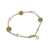 TO BU Designer Luxus Armband Anhänger Halskette Brief Anhänger Kreis Emaille Ohrringe Weibliche Persönlichkeit Messing vergoldet Perlenkette Armband Großhandel