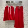 2024SS LO Women Set Designer Tracksuit modetråd broderi grafisk sweatshirt casual lös bomull tvådelar byxor set