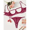 Sexy conjunto quente erótico renda lingerie feminina sexy oco roupa interior vestido pornô sutiã aberto virilha lingerie sexy teddy sexo g-string tanga