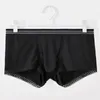 Sous-vêtements hommes glace soie sans couture slips séchage rapide transparent ultra-mince creux lingerie boxer shorts pochette culotte grand espace sous-vêtements