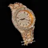 Ap Watch Diamond Moissanite Gelado Pode Passar no Teste VVS 2023 Tipo Out Relógios de Pulso Melhor Qualidade Eta Rose Gold Case Passe no Teste Brilhante Emmawatch