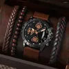 Relojes de pulsera Relojes para hombres Conjuntos de pulseras Liandu Moda Banda de nailon de lujo Reloj de pulsera de cuarzo Reloj de regalo elegante Reloj masculino Sin caja