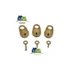 Fechaduras de porta 1 pc bronze vintage antigo estilo antigo mini archaize cadeados fechadura chave com candado combinação gota entrega casa jardim b dhmqx