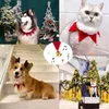 Vêtements de chien de Noël chat en peluche écharpe bavoir décor colliers réglables chiens de compagnie foulard salive serviette collier accessoires de toilettage