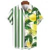 Мужские повседневные рубашки с 3D принтом фруктов, бананов, вишен, мужская одежда, модная гавайская блузка с лацканами, уличная одежда, топ