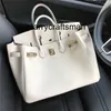 Genuine Leather Handbag Bk Bag Leather Women's Bag Grain Calfskin Lock Bag Handbag 25 30 35 40 Large Bag