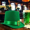 Bérets couvercle vert chapeaux chapeau de lutin grand feutre ST Patricks jour pour Rave Halloween accessoires de costumes fournitures de fête