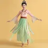 Stage Wear Danza classica per bambini Elegante ragazza Han e Tang Style Costume da allenamento popolare cinese Performance da fan