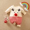 Baby Christmas Clothes Cotton Long Sleeve Jumpsuit Romper born Onesie Infant Santa Costume 0-18M 240119
