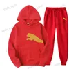 Fatos de treino masculino 2023 novos meninos e meninas sweatwear duas peças com capuz moletom + moletom conjunto masculino e feminino hoodies jogging sweatwear t240124