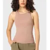 LU-343 Slim Fit Yoga Tank Top Women's High Elastic Nude Sports Fitness Yoga Shirt Dress Breattable Running Gym Clot 27