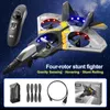 V17 RC Avión de control remoto 24G Fighter Hobby Plane Glider EPP Foam Toys Drone Kids Gift 240119