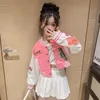 Koreanische Kinder Mädchen Frühling Kleidung Drucken Kurzen Mantel Stilvolle Teenager Mädchen Baseball Jacken Kinder Topcoat 6 8 10 12 14 15 Y 240123
