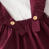 Clothing Sets Toddler Baby Girls Long Sleeve Solid T-Shirt Tops Overalls Skirts Outfits Shirt And Skirt Set For Teens