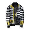 Herrenjacken Herrenjacke Luxus Design Jacken Mode Zebra Muster Druck Männer Herbst Winter Reißverschluss Mäntel Lässige Oberbekleidung J240125