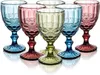 Bicchieri da vino vintage da cocktail in vetro con bordo dorato, bicchieri multicolori, festa di nozze, verde blu, viola, rosa, calici da 10 once FY5509 0110