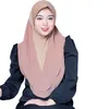 Abbigliamento etnico Malese Chiffon Donne musulmane Hijab istantaneo Turbante Copertura completa Scialle islamico Moda Copricapo Sciarpa Copricapo Indossare Cap